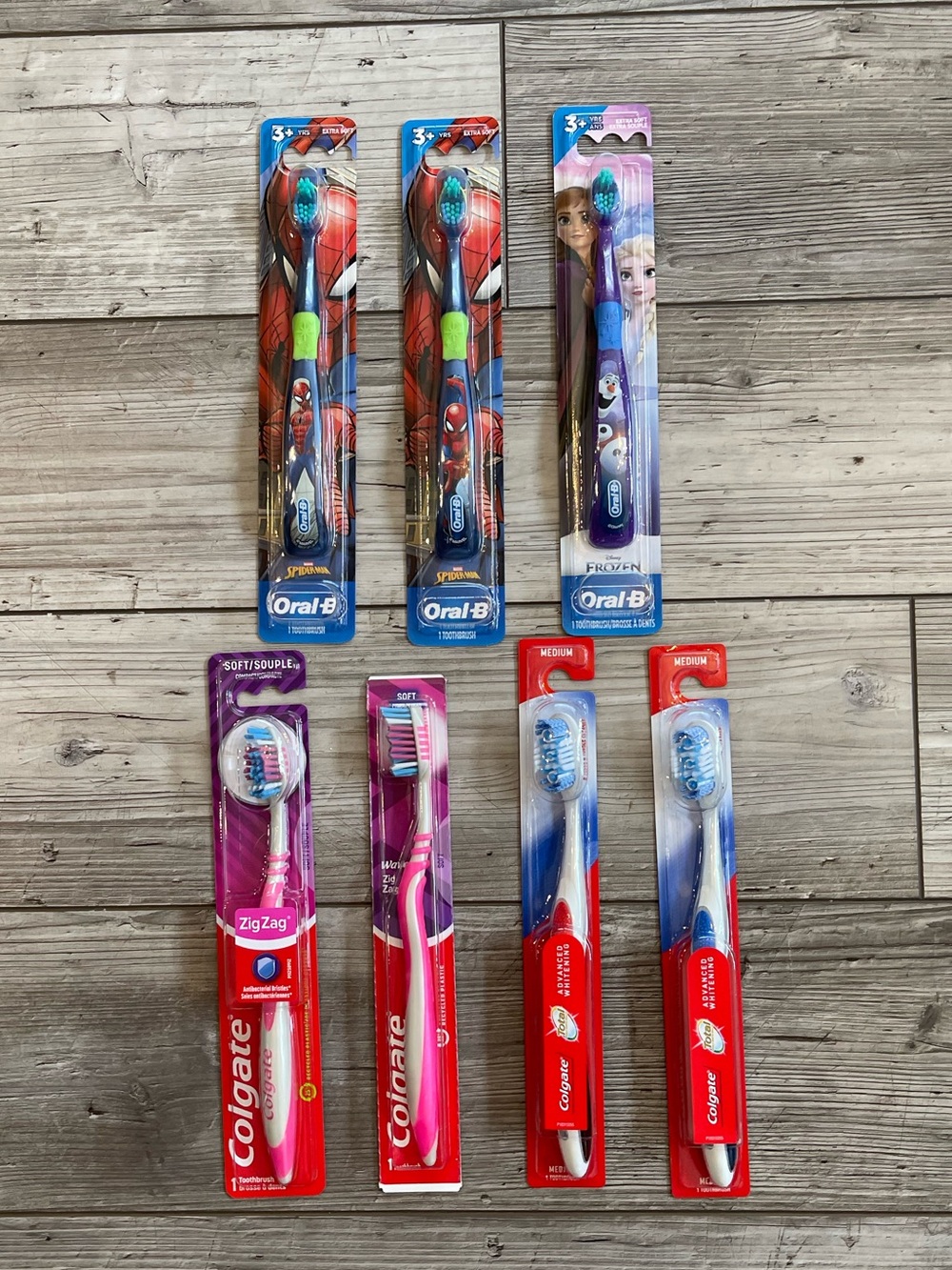 Oral-B and Colgate Toothbrush Bundle | Set of 7 (3 Kids and 4 Adult)